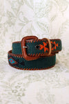 Pine Wool Weave Leather Belt