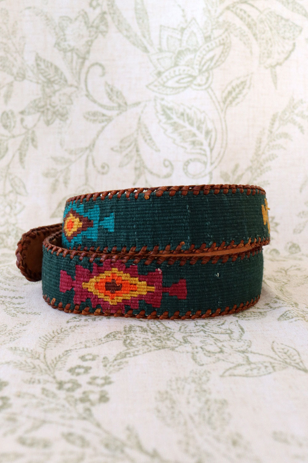 Pine Wool Weave Leather Belt