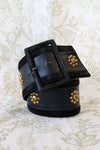 1970s YSL Studded Leather Wide Belt