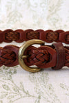 Mahogany Braided Leather Belt