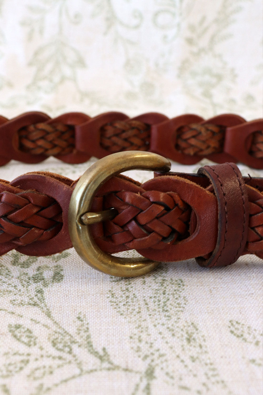 Mahogany Braided Leather Belt