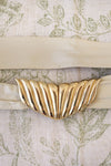 Ivory Leather Wavy Cinch Belt