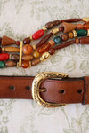 Chunky Beaded Leather Express Belt