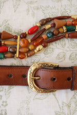 Chunky Beaded Leather Express Belt