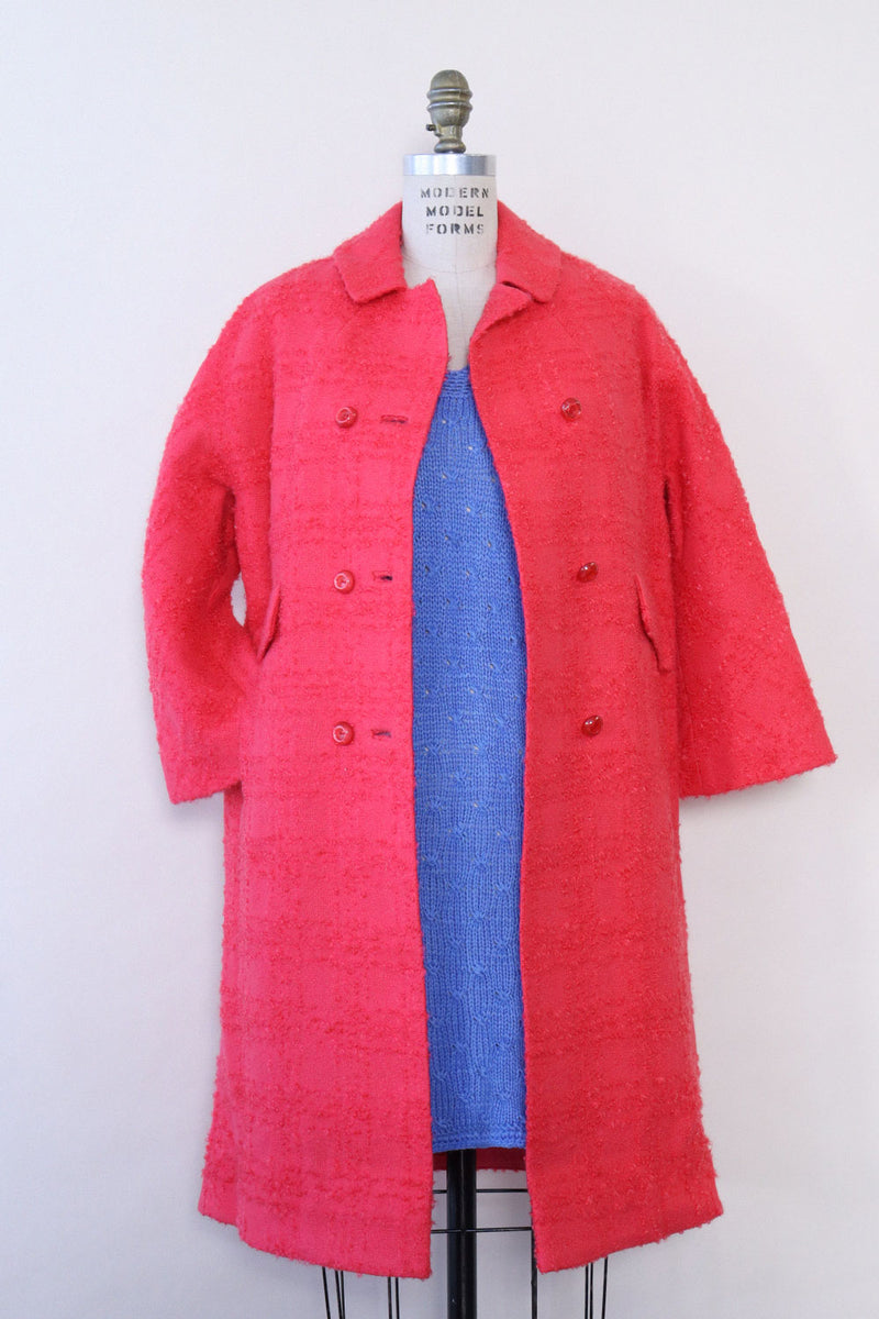 Pink sales boucle coat