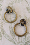 Antiqued Brasstone Swirl Earrings