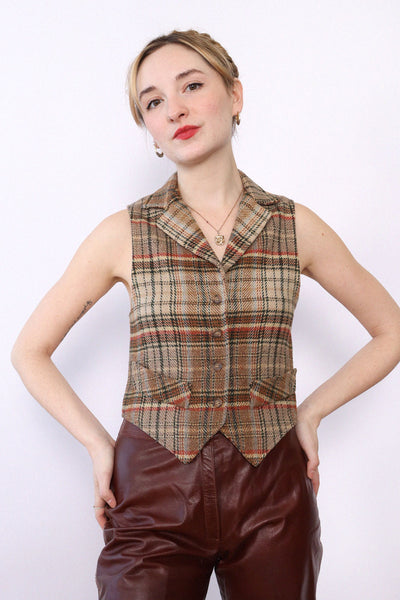 トップス pois Tweed vest pois】Tweed vest [Blue]