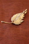 Coro Textural Leaf Brooch