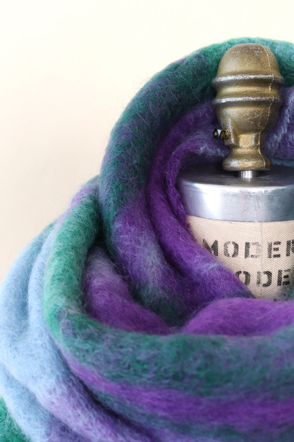 Oversized Mohair Plaid Scarf