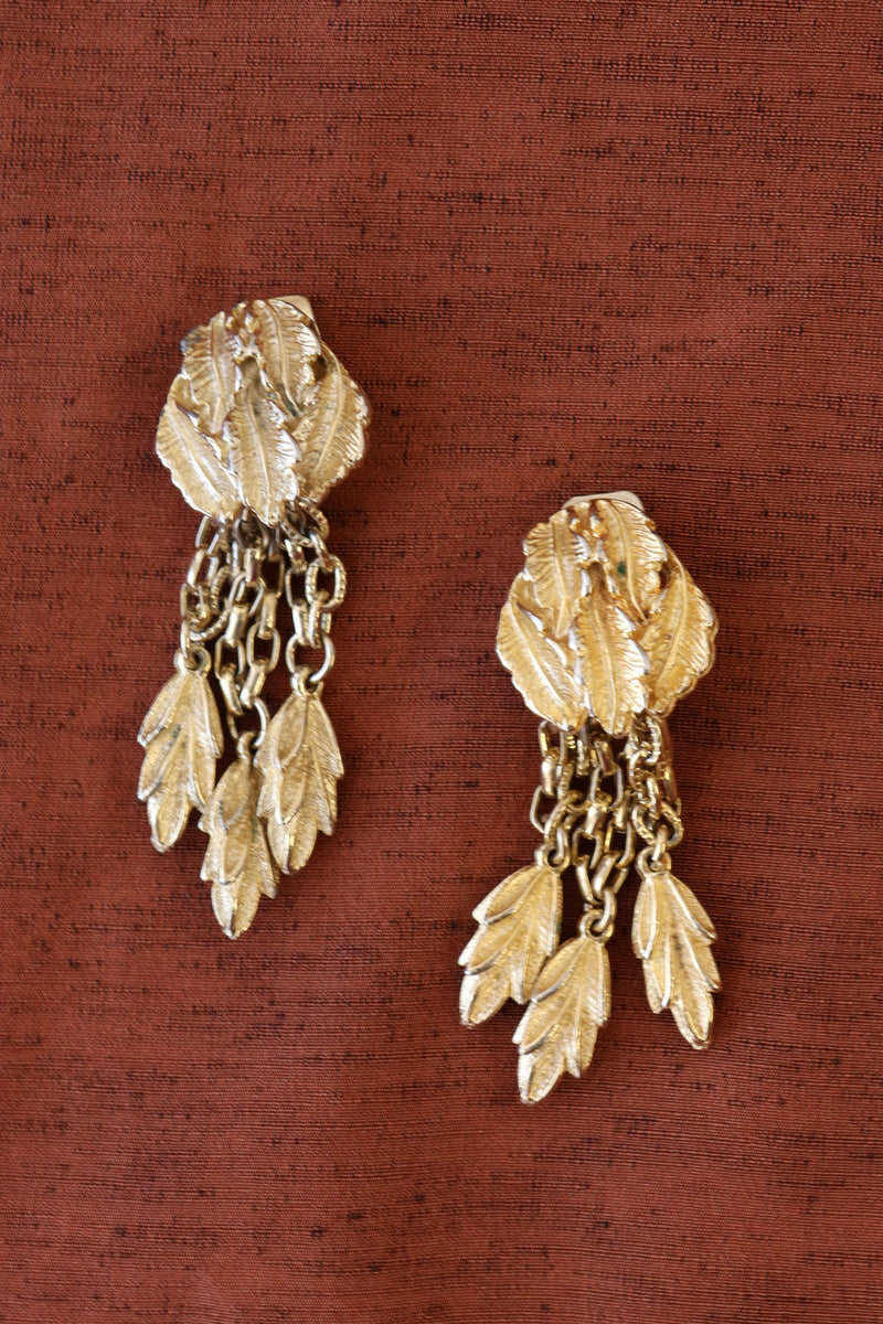 Judy Lee Golden Leaf Clip-ons