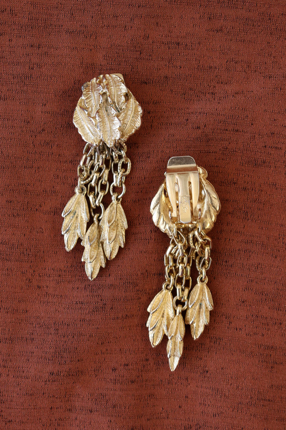Judy Lee Golden Leaf Clip-ons