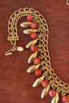 Monet Warm Golden & Coral Bead Choker