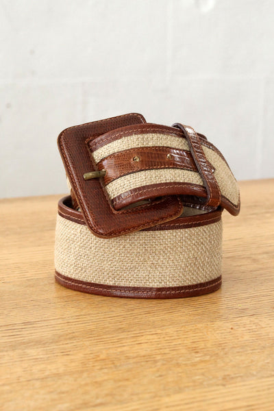 Early 1980s vintage Banana Republic safari belt 32 Western Brass Concho Belt Vintage 80s Banana Republic Safari  main image 2