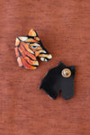 Tiger Zebra Enamel Mosaic Earrings