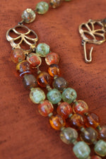 Earthy Glass Bead Cascade Necklace