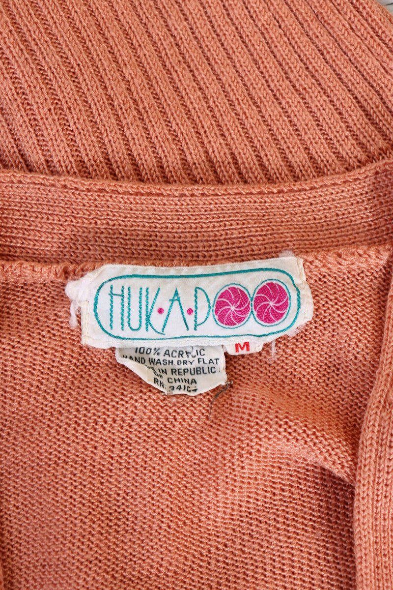 Huk•A•Poo Peach Pointelle Cardi XS/S
