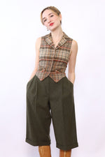 Perry Ellis Spruce Wool Gauchos S