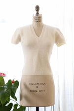 Fluffy Angora V-neck Sweater M/L