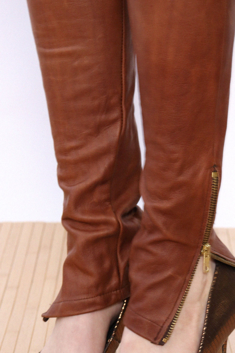 Buttery Leather Moto Pants XS