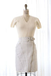 White Leather Moto Skirt L