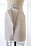 White Leather Moto Skirt L