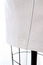 White Leather Moto Skirt L