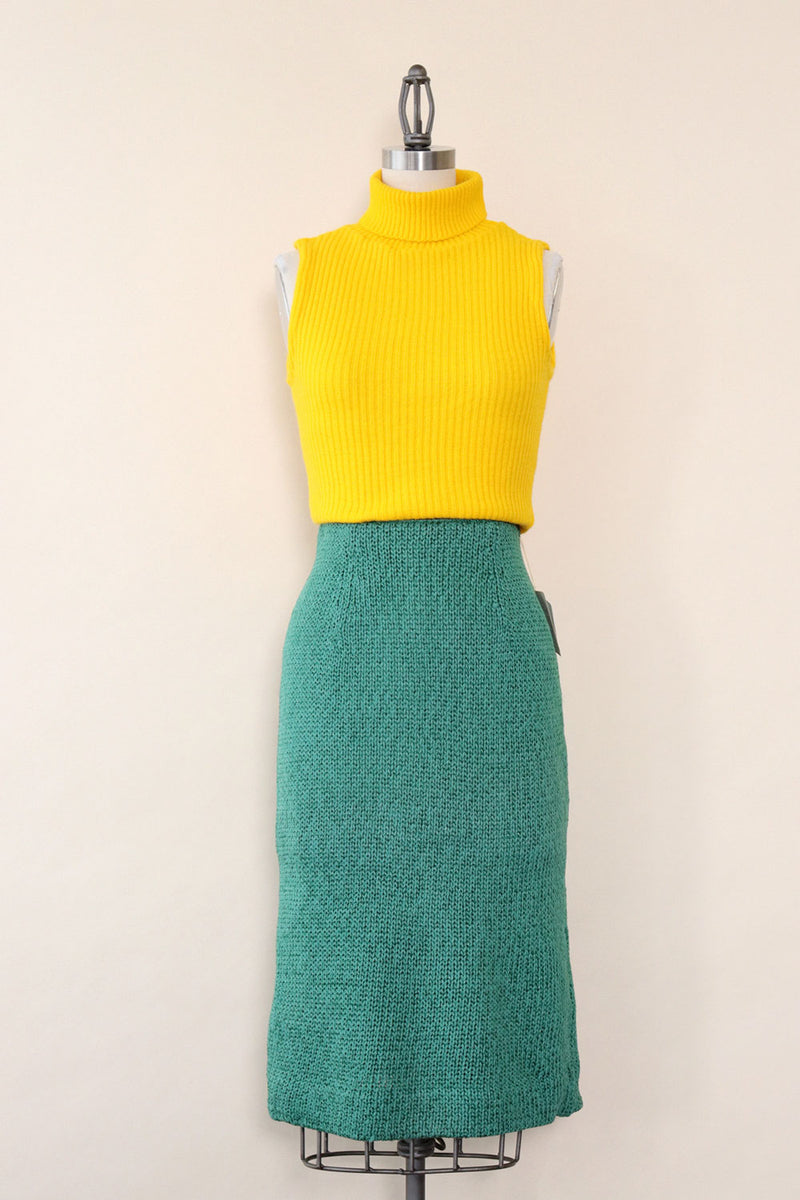 Italian Grass Green Knit Skirt S