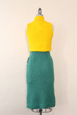 Italian Grass Green Knit Skirt S