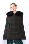 Fox Fur Collared Tweed Cape XS/S