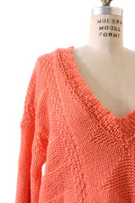 Cool Coral Deep V-neck Sweater M/L