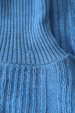 Stormy Blue Wool Turtleneck M-M/L
