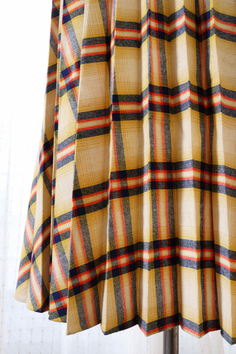 Harvest Plaid Pleated Maxi S/M