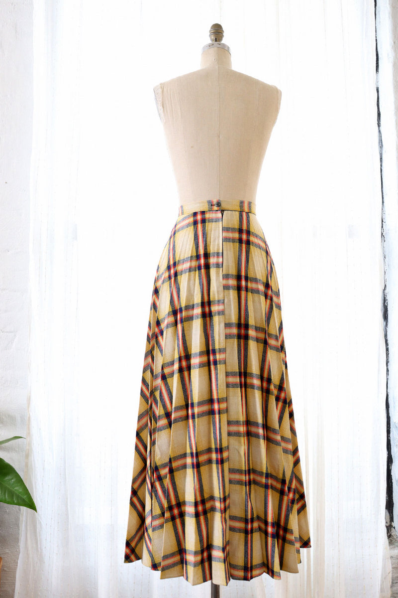 Harvest Plaid Pleated Maxi S/M