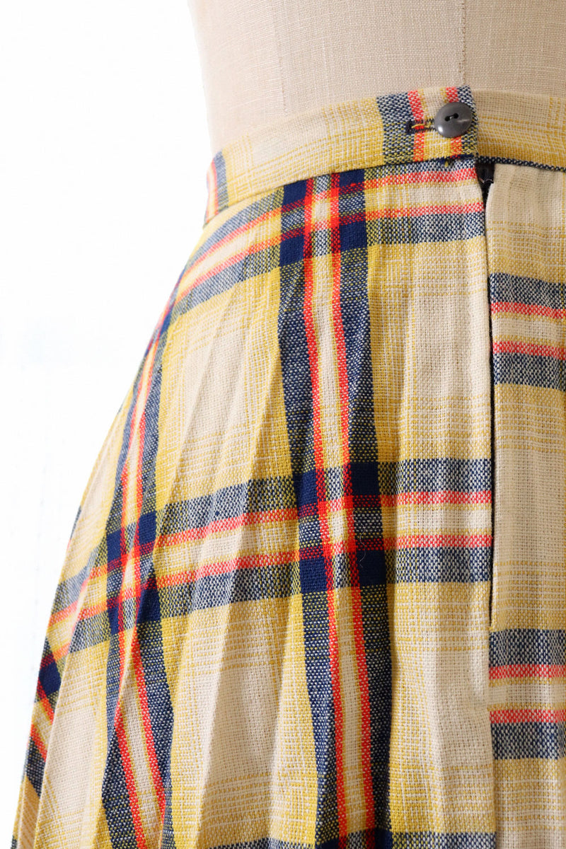 Harvest Plaid Pleated Maxi S/M