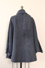 Stormy Gray Alpaca Poncho S-L