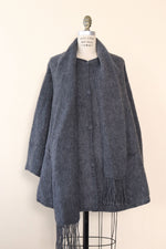 Stormy Gray Alpaca Poncho S-L