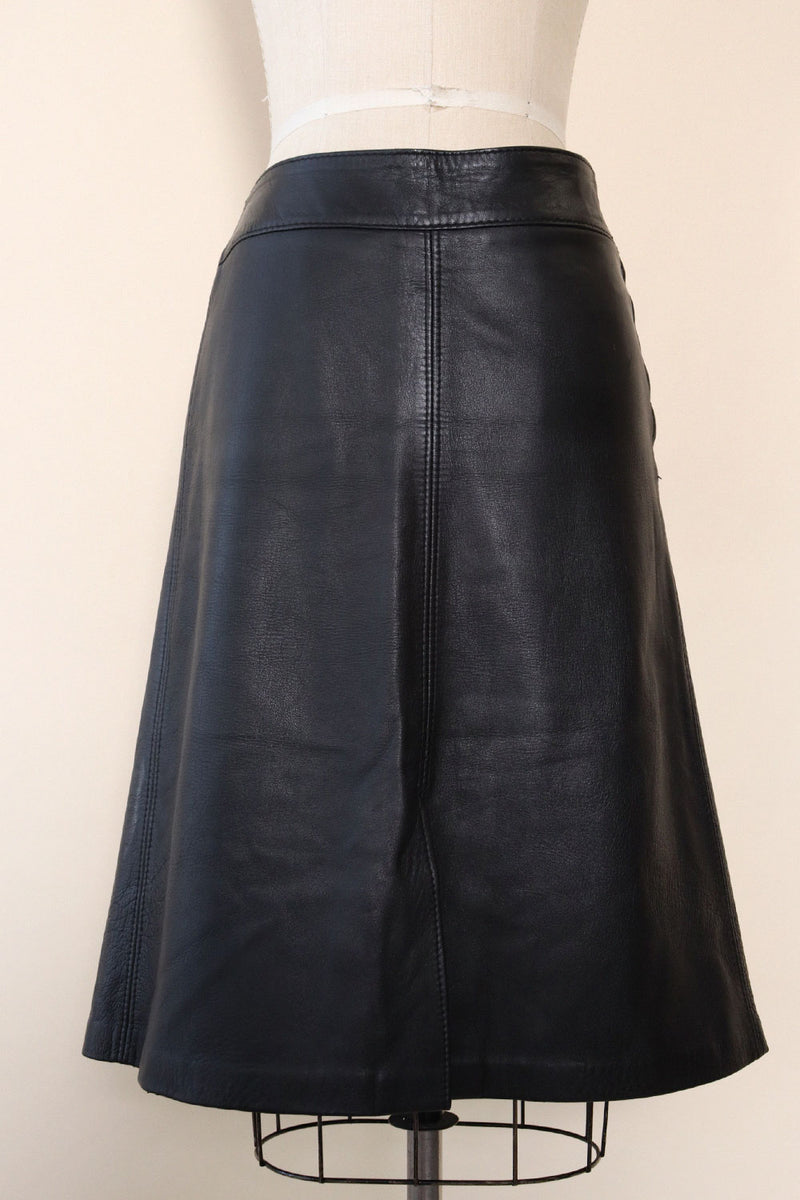 Buttery Leather Panel Skirt M/L