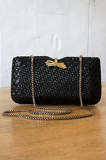 1970s Glossy Wicker Chain Purse
