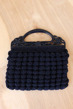 Navy Crochet 1930s Purse