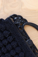 Navy Crochet 1930s Purse