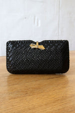 1970s Glossy Wicker Chain Purse