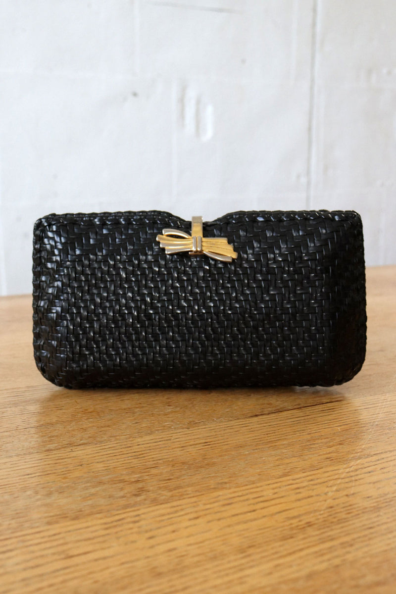 1970s Glossy Wicker Chain Purse