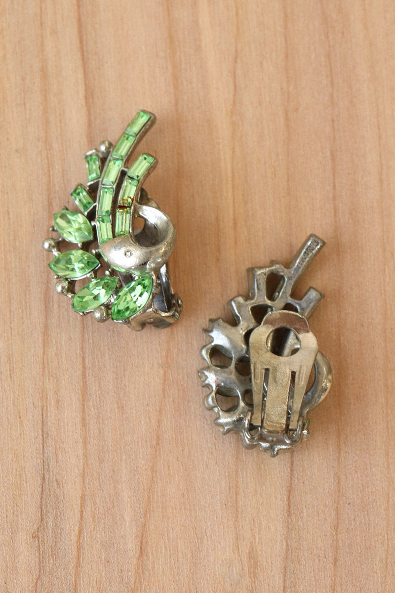 Green Crystal Clip-ons