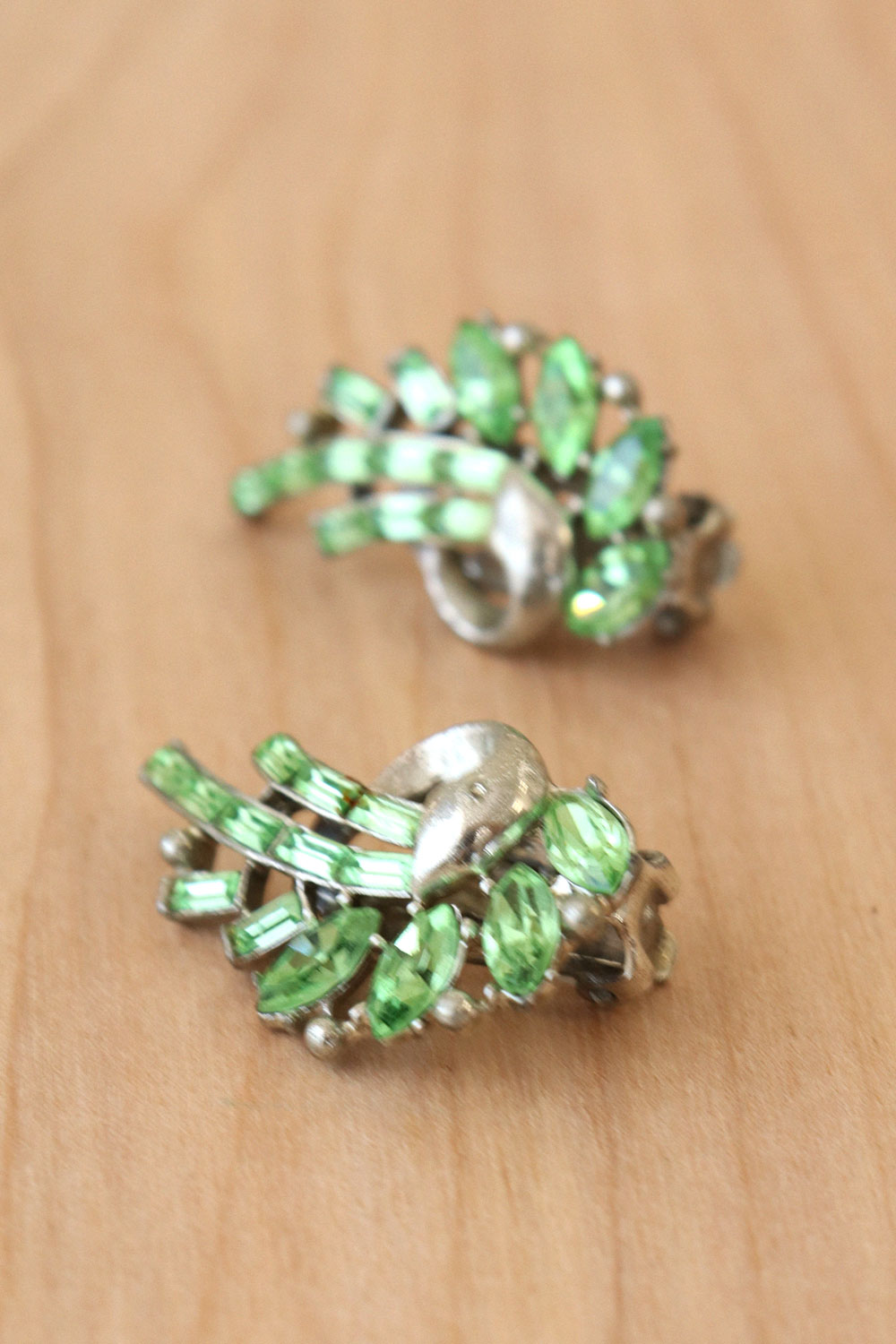 Green Crystal Clip-ons