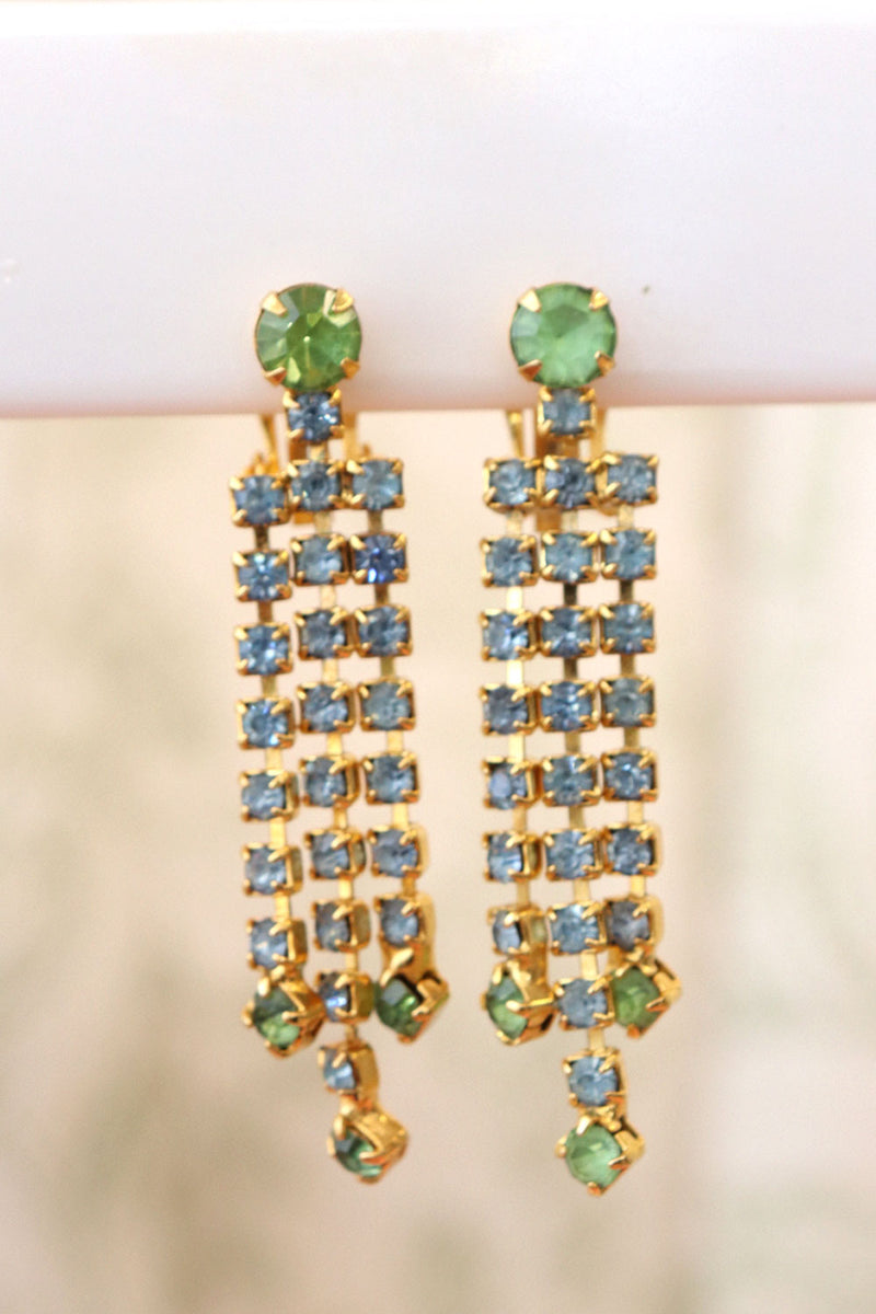 Glittery Spring Rhinestone Clip-ons