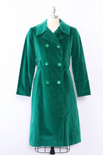 Bottle Green Velvet Trench S/M