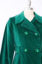 Bottle Green Velvet Trench S/M