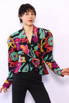 Nipon Silk Splash Peplum Jacket S