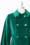 Bottle Green Velvet Trench S/M