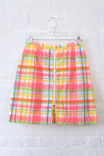 Highlighter Plaid Zipper Skort S/M